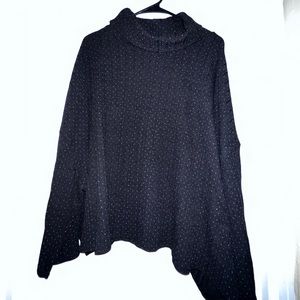 Modcloth ribbed cropped color fleck drop shoulder 4x turtleneck sweater